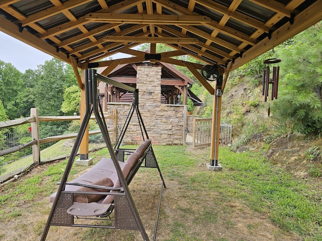 view of play area with a gazebo