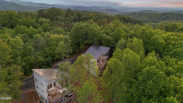 1928 Pine Ct, Sevierville, TN 37876 - aerial view of property and surrounding area with a heavily wooded area and a mountainous background
