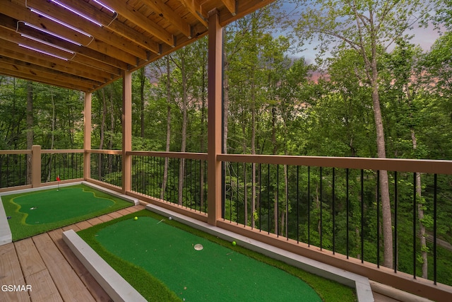 1928 Pine Ct, Sevierville, TN 37876 - deck with an area to practice putting and a view of trees