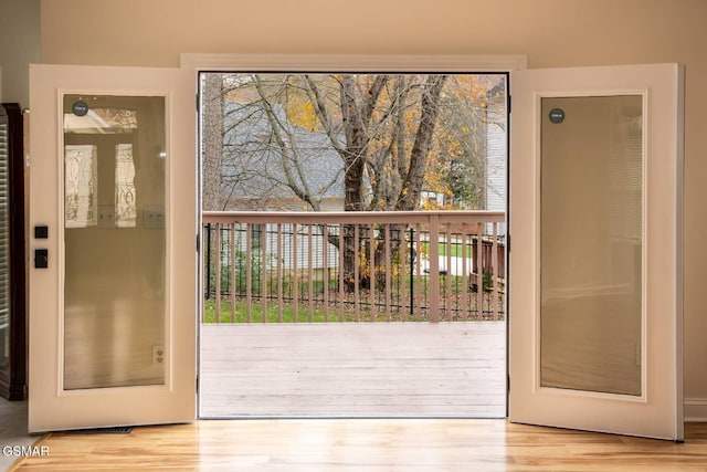 doorway to outside with french doors