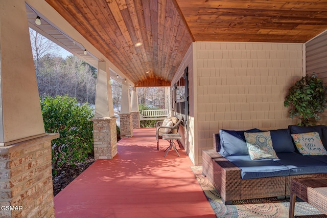 view of patio featuring covered porch