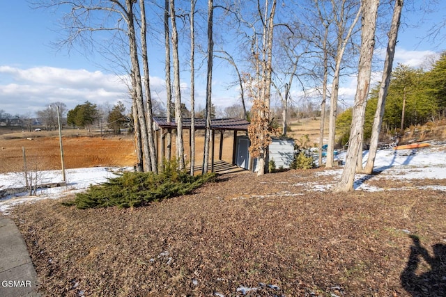 view of snowy yard