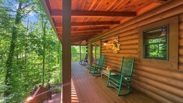 915 Statham Way, Gatlinburg, TN 37738 - wooden deck with a hot tub