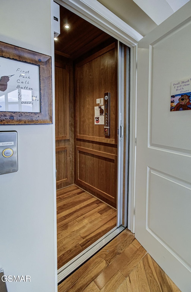 interior space featuring wood finished floors