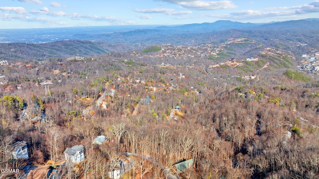 bird's eye view with a mountain view