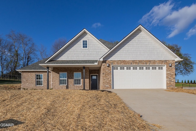 craftsman house featuring a garage