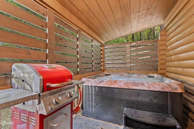 3040 Grassy Branch Loop, Sevierville, TN 37876 - view of patio featuring a hot tub and grilling area