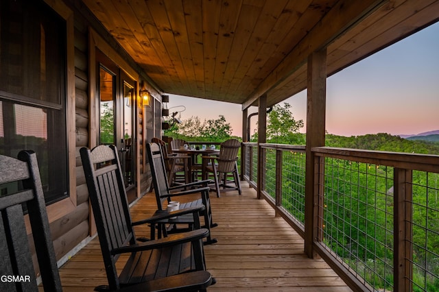 view of deck at dusk