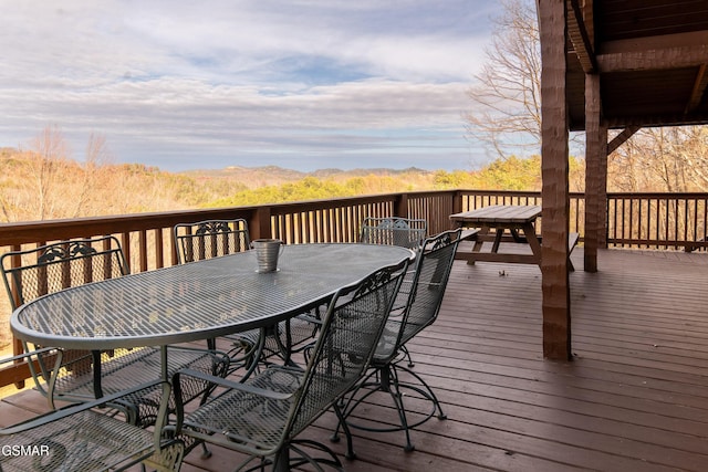 deck featuring outdoor dining area