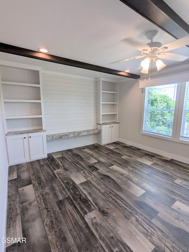 141 Hill Loop, Madisonville, TN 37354 - unfurnished living room featuring dark wood finished floors, a ceiling fan, and baseboards
