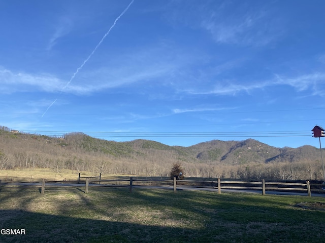 view of mountain feature featuring a rural view