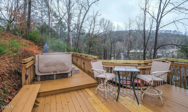 222 Poplar Ln, Gatlinburg, TN 37738 - wooden terrace with a forest view