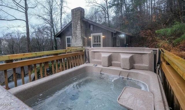 222 Poplar Ln, Gatlinburg, TN 37738 - view of pool featuring a hot tub and a deck