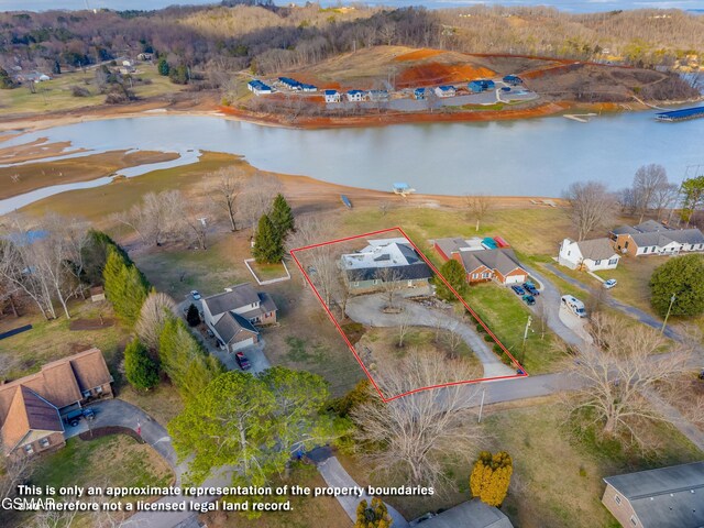 view of yard with a water view