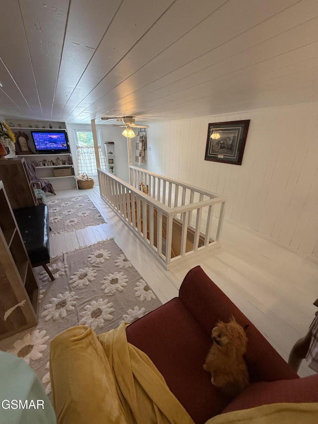 211 Valley Dr, Pigeon Forge, TN 37863 - living room featuring hardwood / wood-style flooring and wooden walls