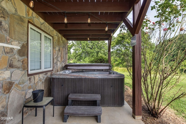 1315 Mccarter Hollow Rd, Sevierville, TN 37862 - view of patio with a hot tub