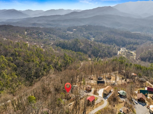 bird's eye view featuring a mountain view