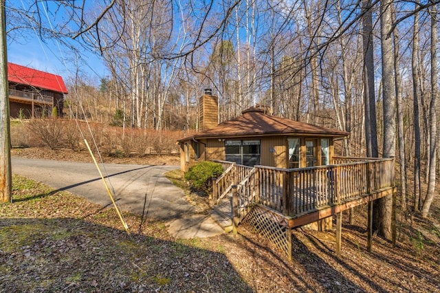 view of yard with a deck