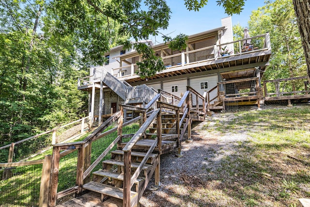 2517 Angler Way, Sevierville, TN 37876 - rear view of property with stairs and a wooden deck