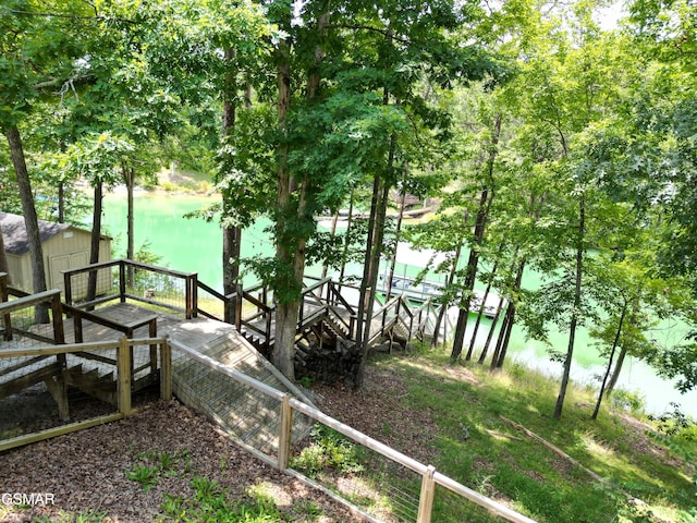 2517 Angler Way, Sevierville, TN 37876 - view of yard featuring a water view and a shed