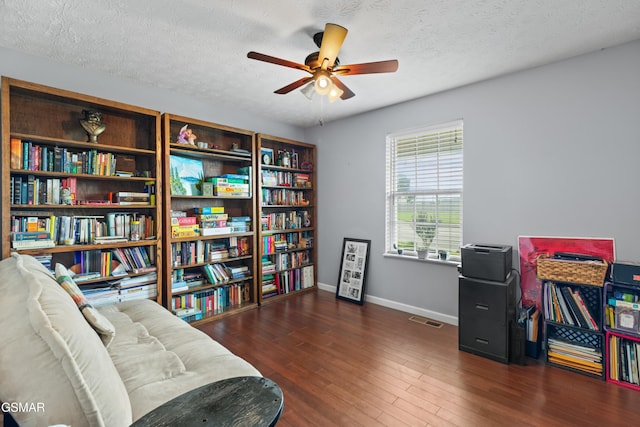 923 Red Oak Ln, Dandridge, TN 37725 - office space featuring a ceiling fan, a textured ceiling, and wood finished floors