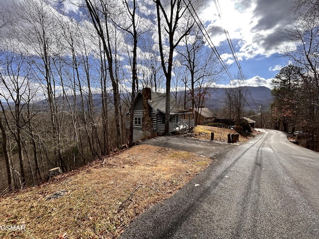 view of street with a mountain view