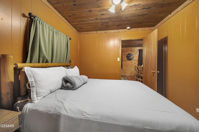 215 Lovers Ln, Townsend, TN 37882 - bedroom with wood ceiling and wood walls