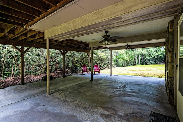 view of patio / terrace featuring ceiling fan