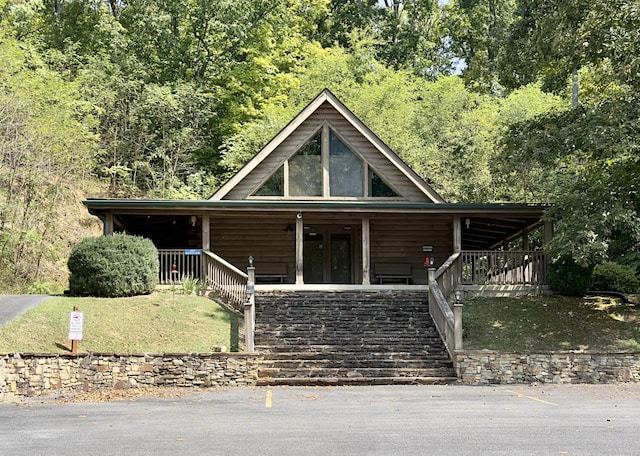 view of log-style house