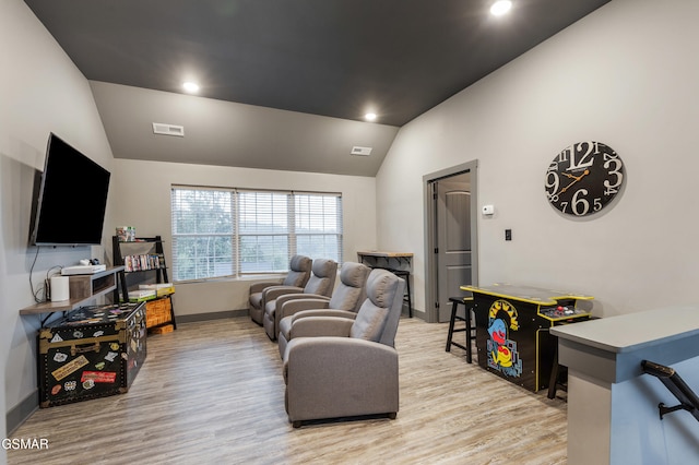 970 Douglas Dam Rd Unit 6, Kodak, TN 37764 - living area featuring lofted ceiling, light wood-style floors, and recessed lighting