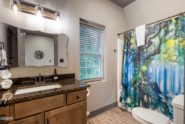970 Douglas Dam Rd Unit 6, Kodak, TN 37764 - full bath with vanity, wood finished floors, and curtained shower