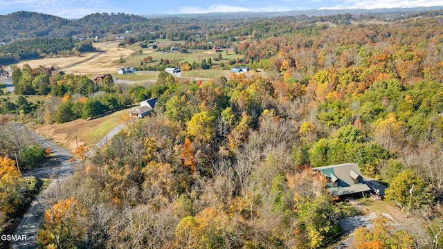 bird's eye view with a mountain view