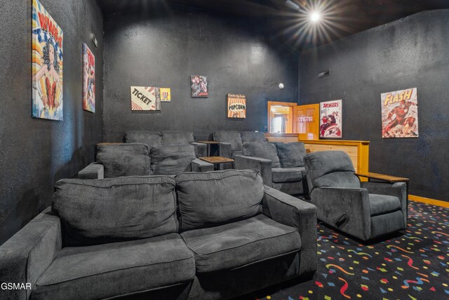 2083 Kerr Rd, Sevierville, TN 37876 - home theater room with a high ceiling and carpet