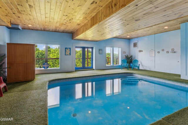 2083 Kerr Rd, Sevierville, TN 37876 - indoor pool with french doors