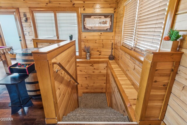 2083 Kerr Rd, Sevierville, TN 37876 - stairway with wood walls and plenty of natural light