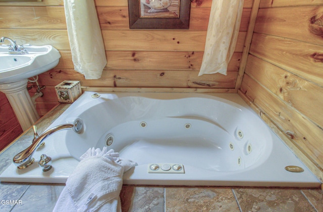 3529 Peggy Ln, Pigeon Forge, TN 37863 - bathroom featuring a jetted tub and tile patterned flooring