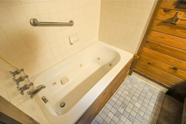 full bath with tile patterned flooring