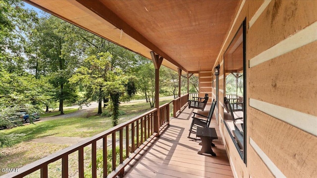 1204 Piney Mountain Rd, Newport, TN 37821 - wooden porch featuring view of scattered trees