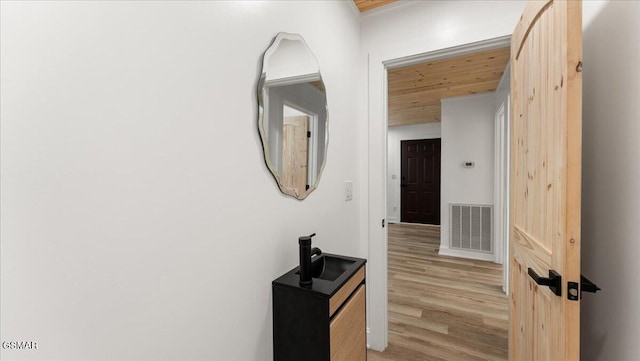 1204 Piney Mountain Rd, Newport, TN 37821 - hall with light wood-type flooring and baseboards