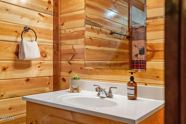 2864 Owens Ridge Way, Sevierville, TN 37876 - bathroom with wood walls and vanity
