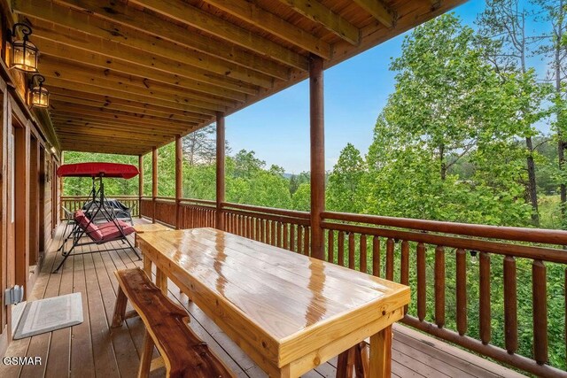 2864 Owens Ridge Way, Sevierville, TN 37876 - wooden terrace featuring outdoor dining space