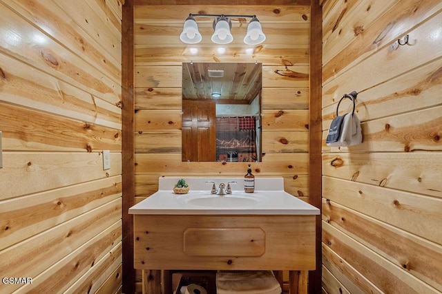 2864 Owens Ridge Way, Sevierville, TN 37876 - bathroom with wooden walls and vanity