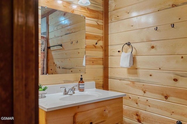 2864 Owens Ridge Way, Sevierville, TN 37876 - bathroom with wood walls and vanity