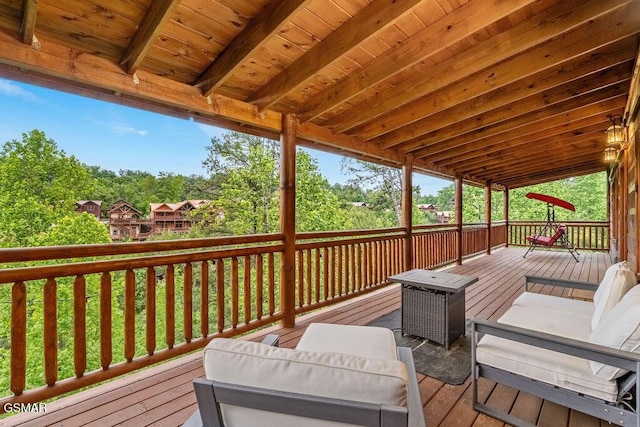 2864 Owens Ridge Way, Sevierville, TN 37876 - wooden deck with an outdoor hangout area