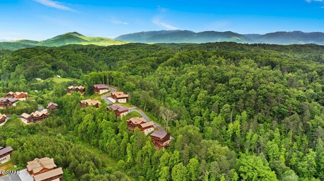 2864 Owens Ridge Way, Sevierville, TN 37876 - aerial view of property and surrounding area featuring a forest and a mountainous background
