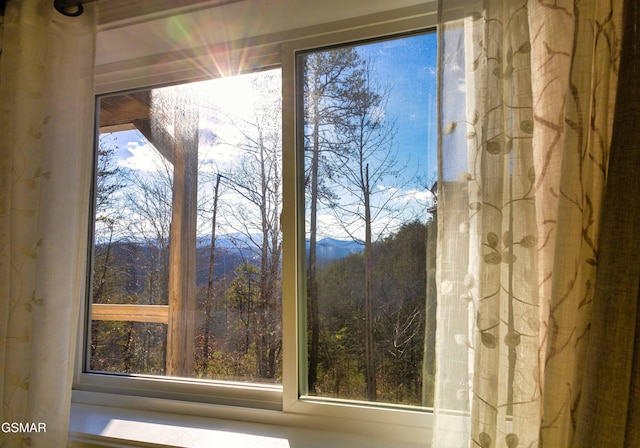 room details with a mountain view