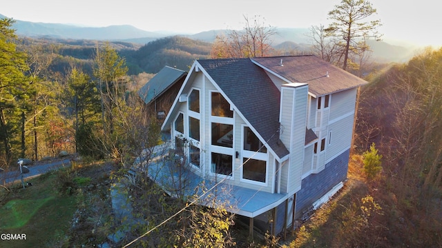 aerial view featuring a mountain view