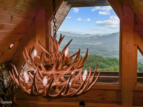 room details with a mountain view