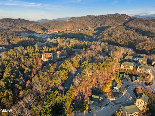 aerial view featuring a mountain view