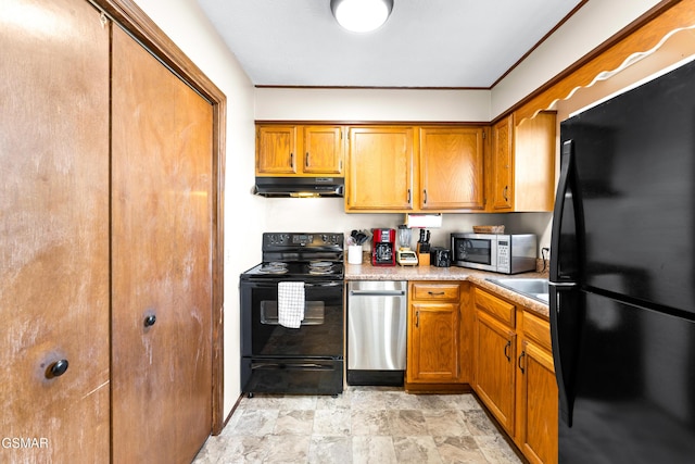 kitchen featuring black appliances